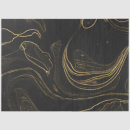 黒エレガントと金ゴールドの大理石ティッシュペーパー 薄葉紙