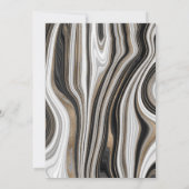 黒エレガントと金ゴールドの大理石結婚の 招待状 (裏面)