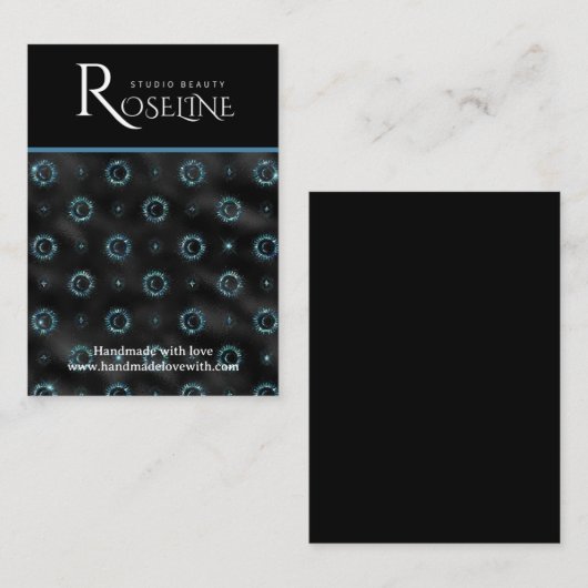 黒エレガントと金ゴールドの太陽の月のジュエリー表示 名刺 (正面/裏面)