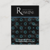 黒エレガントと金ゴールドの太陽の月のジュエリー表示 名刺 (正面)