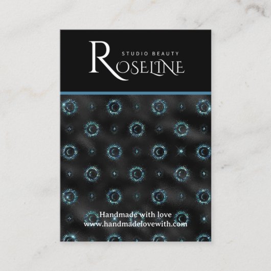 黒エレガントと金ゴールドの太陽の月のジュエリー表示 名刺 (正面)