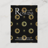 黒エレガントと金ゴールドの太陽の月のジュエリー表示 名刺 (正面)