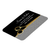 黒エレガントと金ゴールドの山形ヘアサロン マグネット (左側)