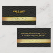 黒エレガントと金ゴールドの幾何学的パターン 名刺 (正面/裏面)