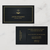 黒エレガントと金ゴールドの弁護士 名刺 (正面/裏面)