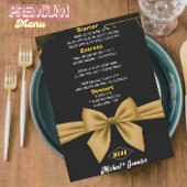 黒エレガントと金ゴールドの弓のカスタマイズ結婚可能 メニュー