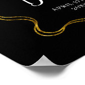 黒エレガントと金ゴールドの弓ナース卒業 ポスター (角)