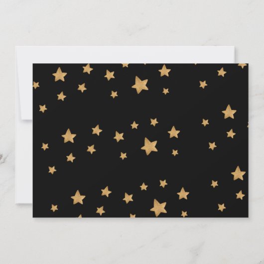 黒エレガントと金ゴールドの新年のパーティー 案内状 (裏面)