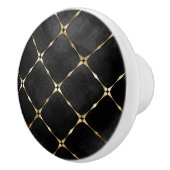 黒エレガントと金ゴールドの正方形 セラミックノブ (右)