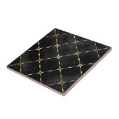 黒エレガントと金ゴールドの正方形 タイル (側面)