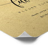 黒エレガントと金ゴールドの結婚式の引き出物 ポスター (角)