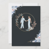 黒エレガントと金ゴールドの結婚式招待状 招待状 (裏面)