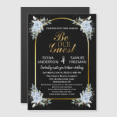 黒エレガントと金ゴールドの結婚磁石の好意 (正面/裏面)