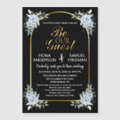 黒エレガントと金ゴールドの結婚磁石の好意 (正面)