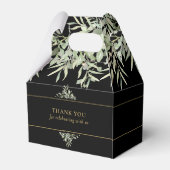黒エレガントと金ゴールドの緑結婚に感謝 フェイバーボックス (裏面サイド)