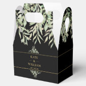黒エレガントと金ゴールドの緑結婚に感謝 フェイバーボックス (オープン)