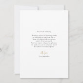 黒エレガントと金ゴールドの署結婚名の写真 サンキューカード (裏面)