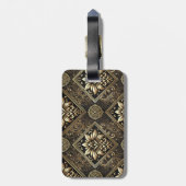 黒エレガントと金ゴールドの華美荷物タグ ラゲッジタグ (裏面縦)
