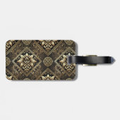 黒エレガントと金ゴールドの華美荷物タグ ラゲッジタグ (裏面横)
