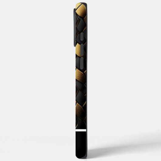 黒エレガントと金ゴールドの蛇紋模様のテクスチャ Case-Mate iPhoneケース (裏面 / 左)