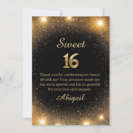 黒エレガントと金ゴールドの輝くサンキューカード サンキューカード