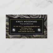 黒エレガントと金ゴールドのGeode層質感 名刺 (裏面)