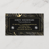 黒エレガントと金ゴールドのGeode層質感 名刺 (裏面)