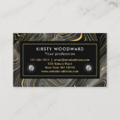 黒エレガントと金ゴールドのGeode層質感 名刺 (裏面)