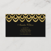 黒エレガントと金ゴールドはっきりしたの幾何学模様 名刺 (裏面)