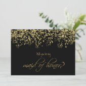 黒エレガントと金ゴールドは私のメイド・オブ・オーナー（花嫁付き添い人）? 招待状 (スタンド正面)