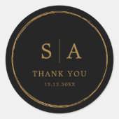 黒エレガントと金ゴールドカスタムありがとう ラウンドシール (正面)
