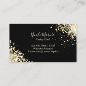 黒エレガントと金ゴールドカップケーキベーカリーパティシエ 名刺 (裏面)