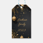 黒エレガントと金ゴールドクリスマスギフトタグカスタム ギフトタグ (裏面)