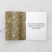 黒エレガントと金ゴールドグリッターヒョウ斑点 カード (内部)