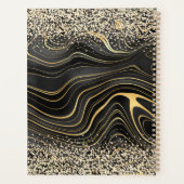 黒エレガントと金ゴールドグリッターマーブルアート プランナー手帳 (裏面)