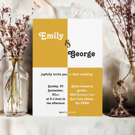 黒エレガントと金ゴールドシックモダンスタイリッシュ結婚ズ 招待状