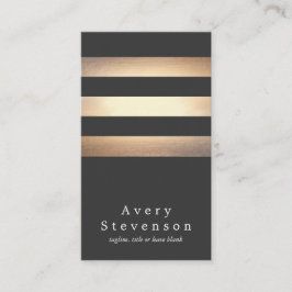 黒エレガントと金ゴールドストライプのクールモダン 名刺