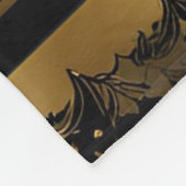 黒エレガントと金ゴールドストライプの フリースブランケット (角)