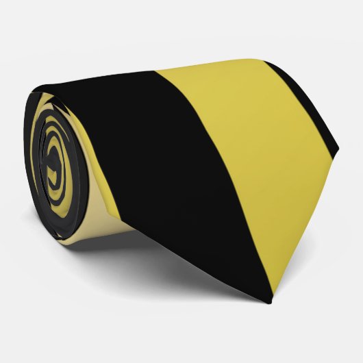 黒エレガントと金ゴールドストライプメンズ ネクタイ (ロール)