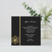 黒エレガントと金ゴールドスパイダーハローウィンパーティ 招待状 (スタンド正面)