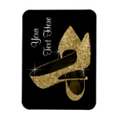 黒エレガントと金ゴールドハイヒールの靴の磁石 マグネット (縦)