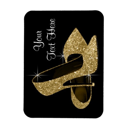 黒エレガントと金ゴールドハイヒールの靴の磁石 マグネット (縦)