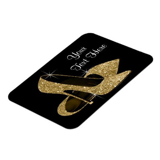 黒エレガントと金ゴールドハイヒールの靴の磁石 マグネット (左側)