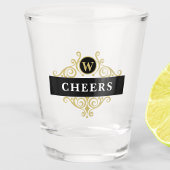 黒エレガントと金ゴールドパーソナライズされた ショットグラス