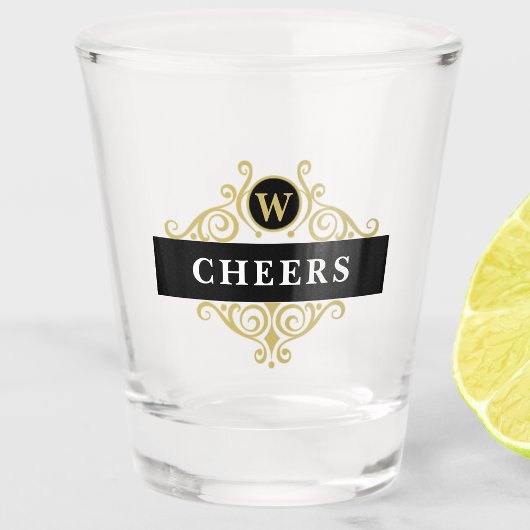 黒エレガントと金ゴールドパーソナライズされた ショットグラス
