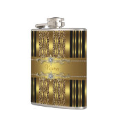 黒エレガントと金ゴールドヒョウ フラスク (左)