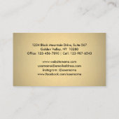 黒エレガントと金ゴールドフェイクの山モダン形 名刺 (裏面)
