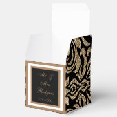 黒エレガントと金ゴールドフェイクの結婚グリッター フェイバーボックス (オープン)