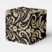 黒エレガントと金ゴールドフェイクの結婚グリッター フェイバーボックス (裏面サイド)