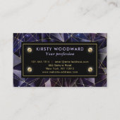 黒エレガントと金ゴールドミッドナイトクリスタル銀河系 名刺 (裏面)